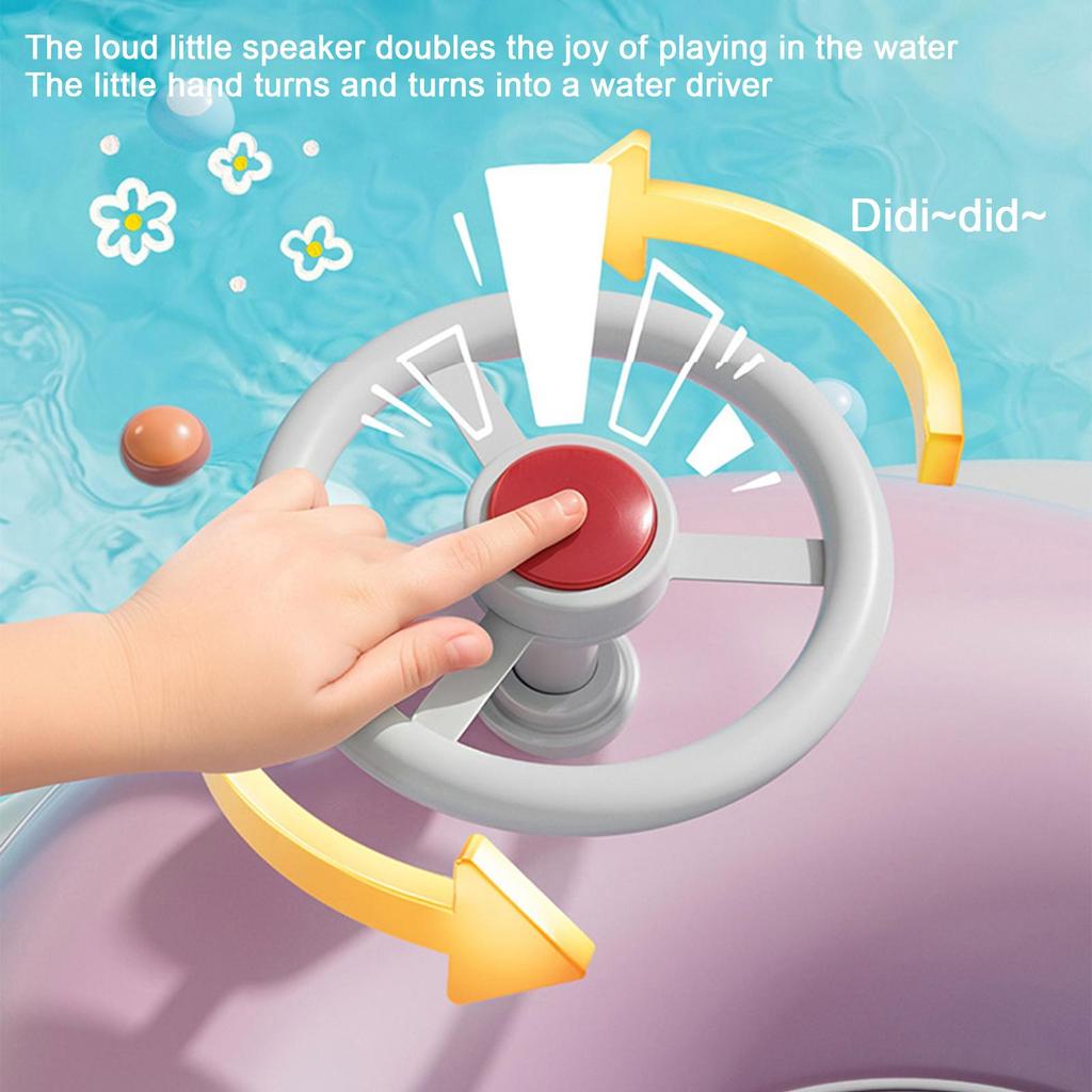 Inflatable Kids Pool Floats Inflatable Pool Floating With Shade Swimming Floating Seat Toys With Loud Trumpet For Toddler