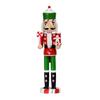 Decorative Wood Nutcrackers Santa with Decorative Swirls Candy for Holidays