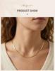 Herringbone Necklace Tarnish-Resistant Stainless Steel Waterproof Minimalist Layering Chain Jewelry for Women