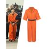 Halloween Luigi Costume Prison Uniform Cosplay onesie Orange Prison Uniform