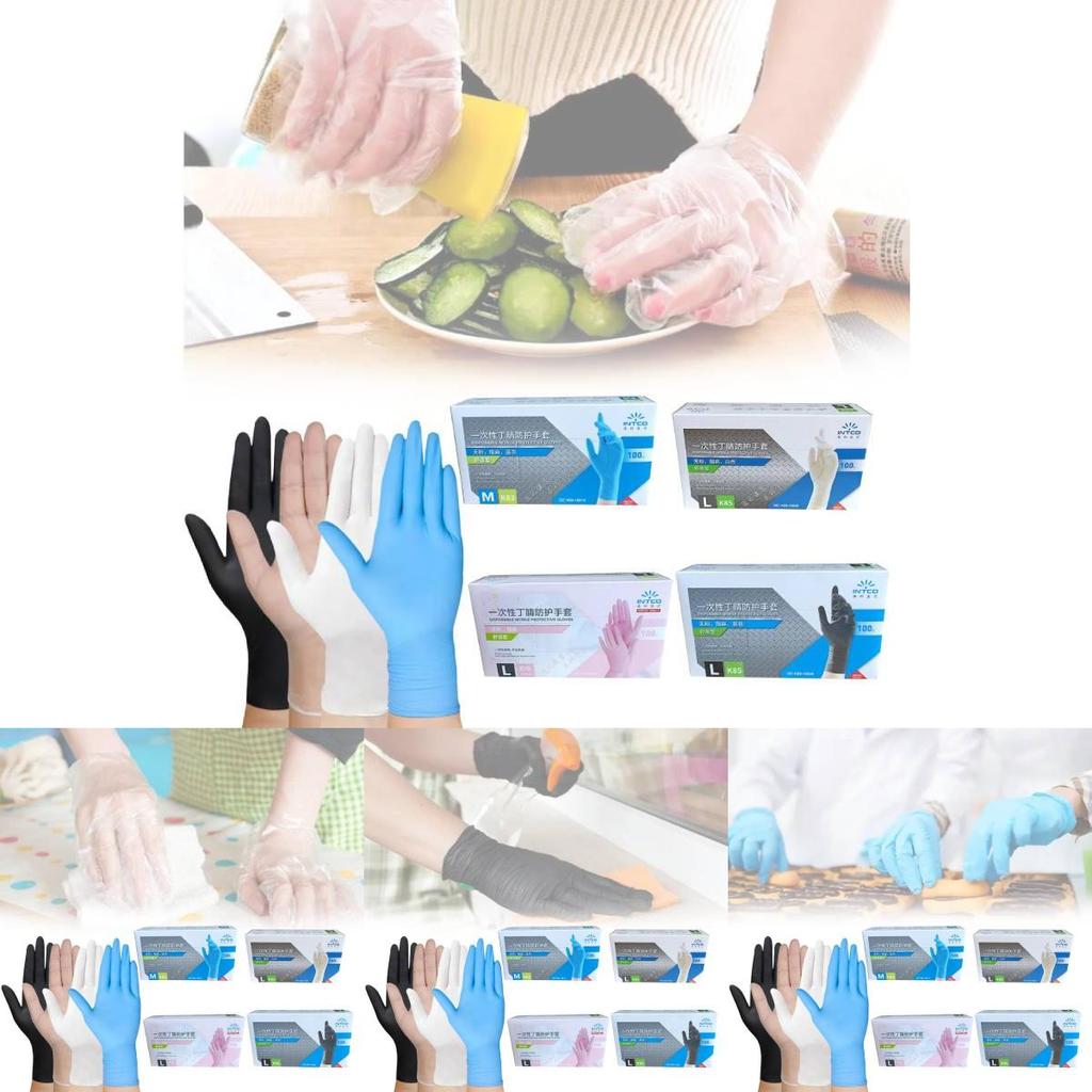 Gants Jetables Noirs en Nitrile de Haute Qualité Qualité Alimentaire Pour les Tâches de Nettoyage en Cuisine et au Barbecue