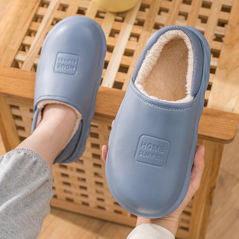 Fashion Litfun Winter Warm Cotton Slippers Indoor And Outdoor Waterproof Walking Shoes Fluffy Non-Slip Sandals For Women Men Slippers