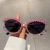 Fashion Vintage  Diamond Sunglasses Women  Luxury Brand Designer Cat Eye Sun Glasses Trending Sexy Ladies Shades Uv400