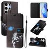 For Samsung Galaxy S25 Ultra Case Pattern Printing Wallet Phone Cover with Strap
