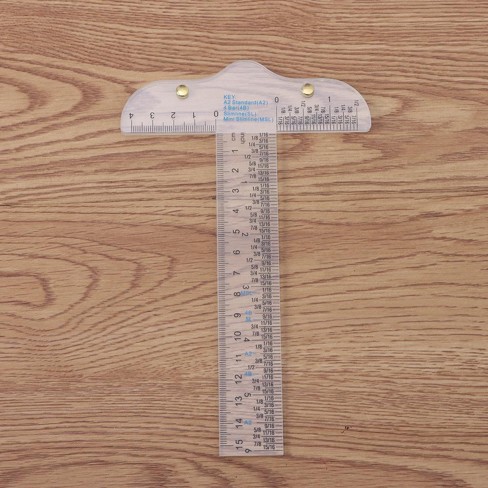 6" T-Square Ruler In Both Inches And Metric Measurements Clear Acrylic Ruler Graduated T-Ruler Handtool Measuring Scale Ruler