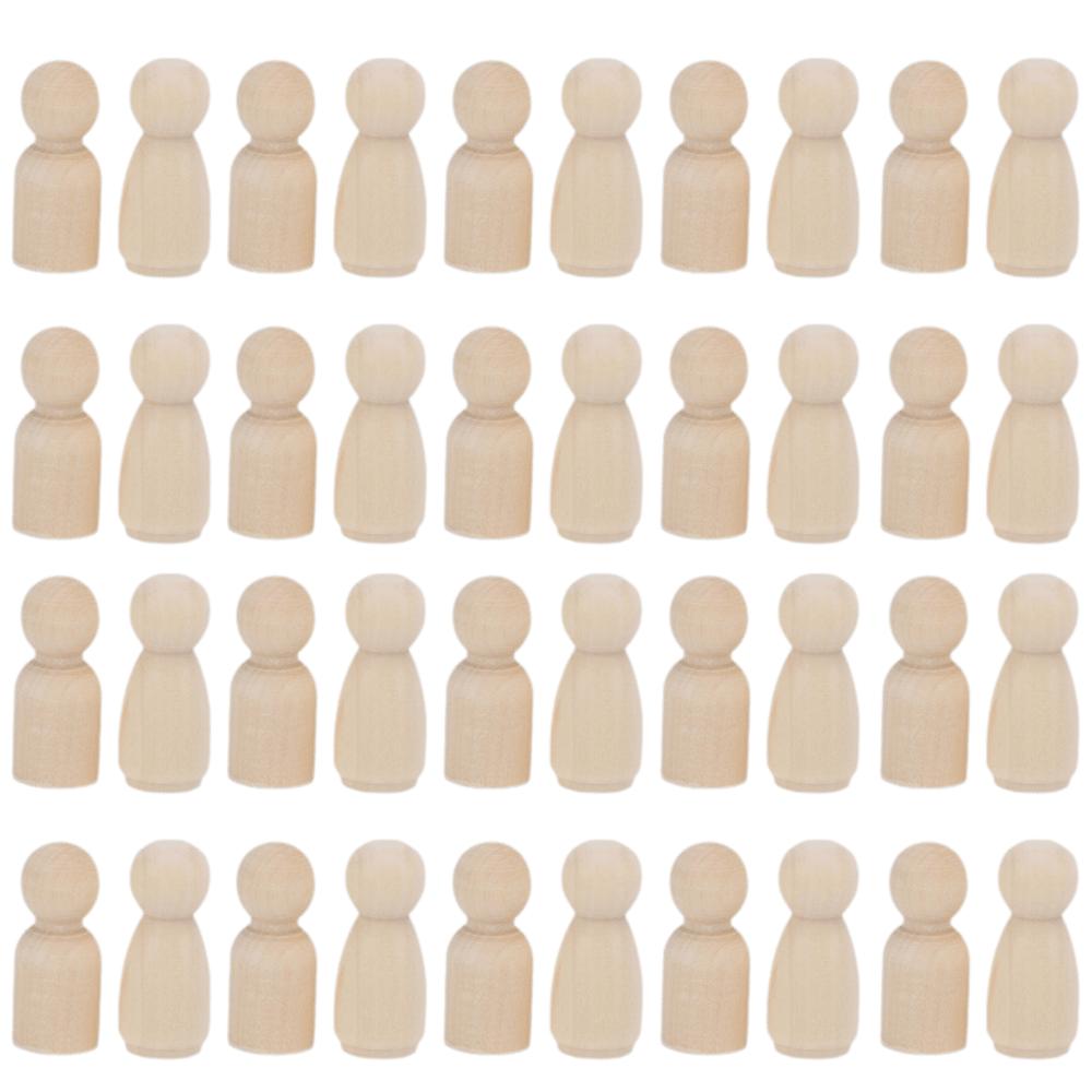 40pcs Wooden People Figures Wooden Peg Dolls 35mm Size DIY Craft Figures  DIY Arts Crafts