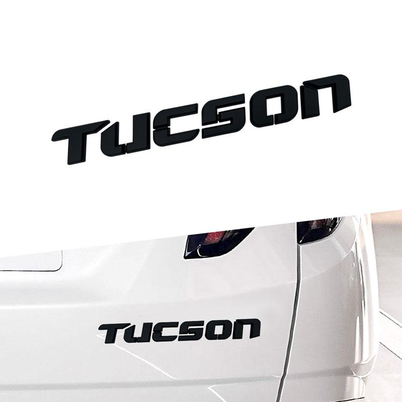3D ABS Chrom Schwarz Logo Tucson Emblem Buchstaben Typenschild Aufkleber Auto Kofferraum Abzeichen für Tucson Aufkleber Zubehör