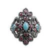 2026 Eco-friendly Alloy Retro Enamel Flower Ring with Rose Red Diamond