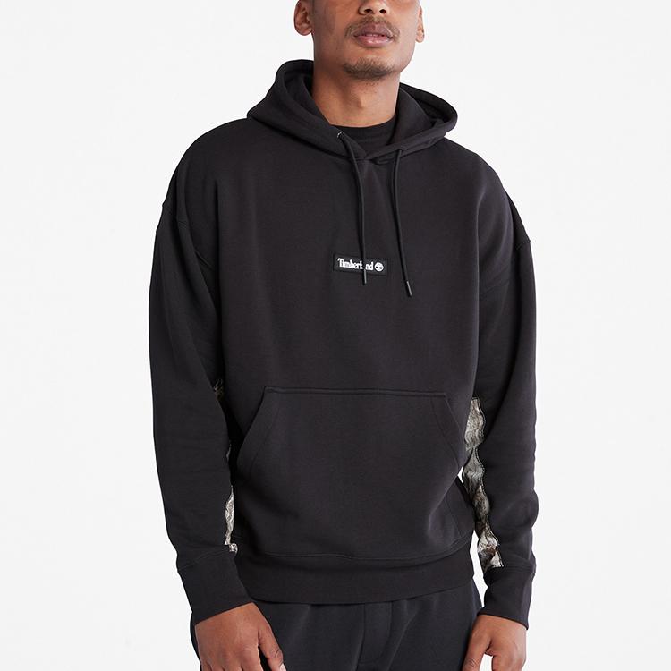 Timberland Color Block Hooded Loose Fit Long Sleeve Sweatshirt Men Sweatshirt Black A5VS1-001