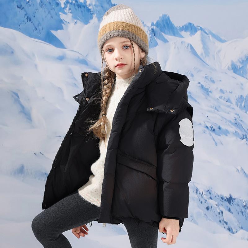 

Детский модный пуховик, зимняя пуховая куртка для девочек, теплое пальто