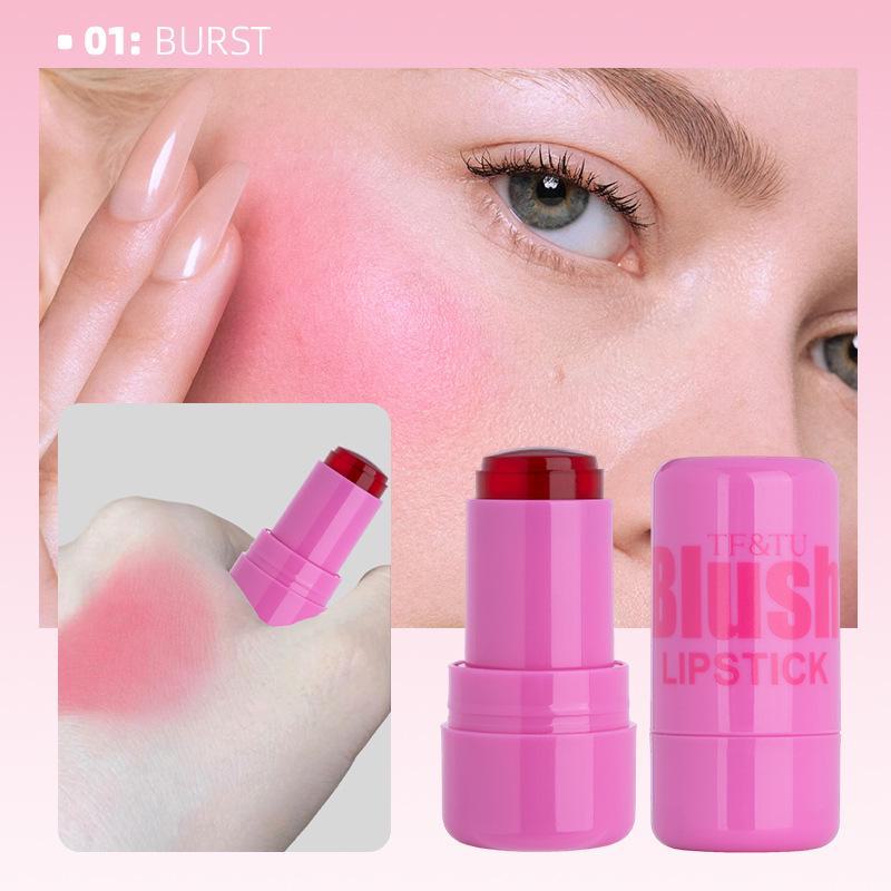 TF&TU Jelly Blush Stick: Dual-Purpose Lip & Cheek Color, Brightening Natural Contour