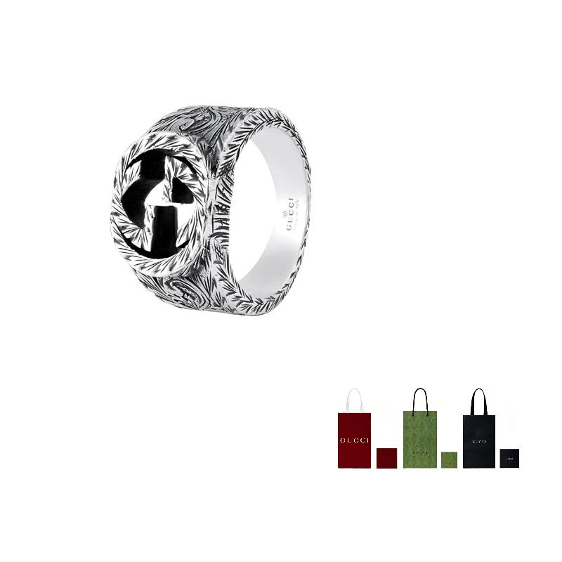 Gucci Ineinandergreifendes G Hohl Design 925 Silberring Unisex Ringe 455302-J8400-0811