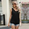 V-neck Solid Color Vest Loose Sleeveless T-shirt Casual Top
