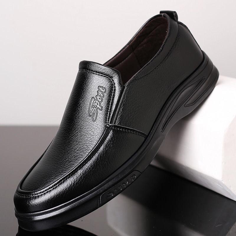 Spring middle-aged men s shoes leather shoes men s business casual men s shoes middle-aged and elderly men s soft-soled soft-faced dad shoes 38