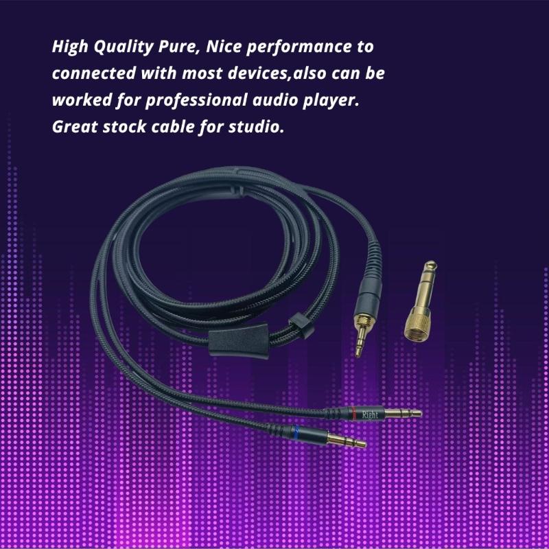 Quality Upgrades Headphone Cable Compatible for T1T2 T5 D7100 Headphone Durability 1/8inch to 1/4inchStereo Cable