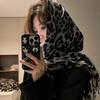 New Retro Leopard Tassel Scarf Women Classic Thickened Warm Shawl Y2K Korean Fringed Shawl