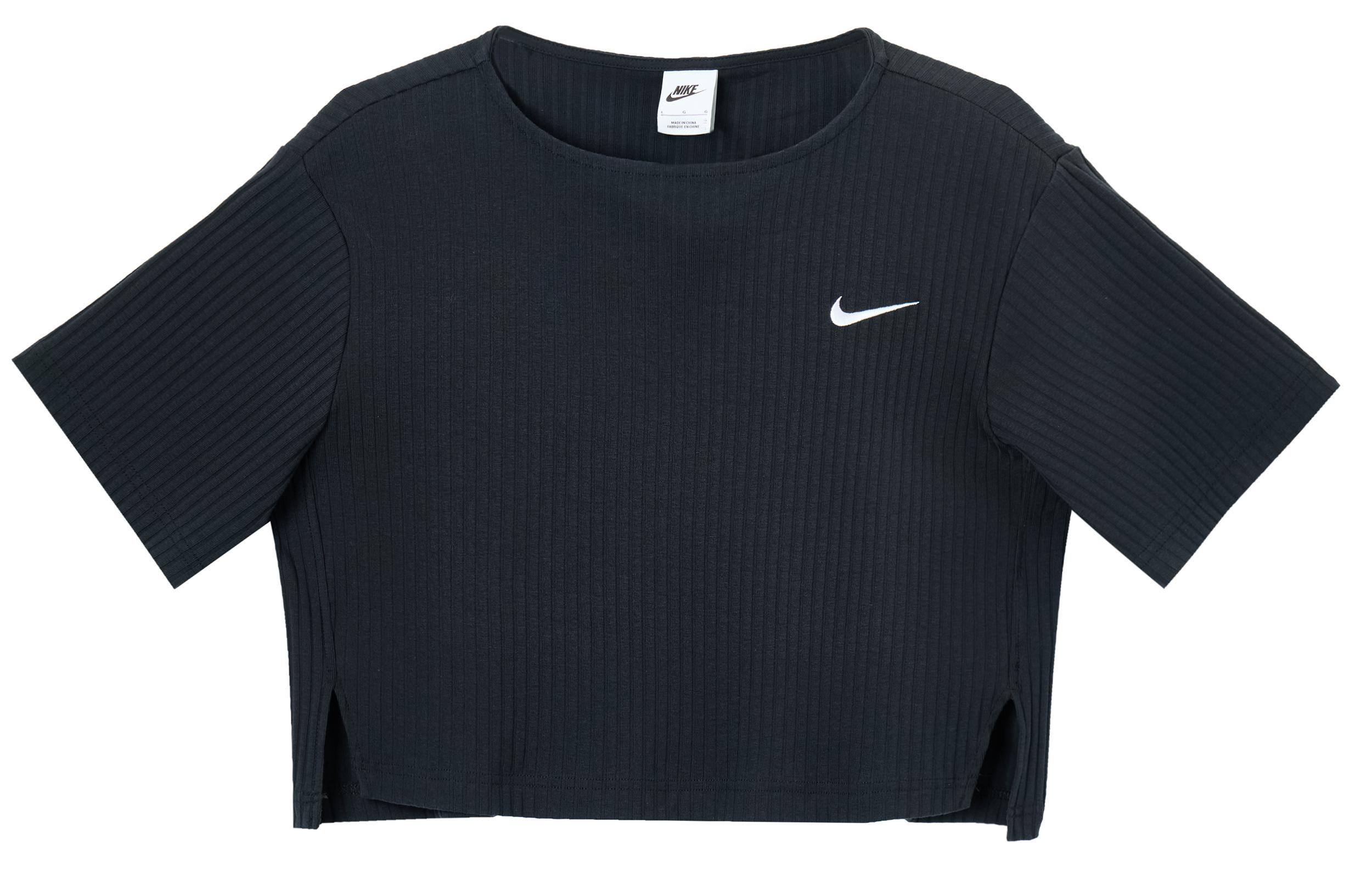 Nike Crop Tops Women s Black Crew Neck Moderate DV7871-010 XL