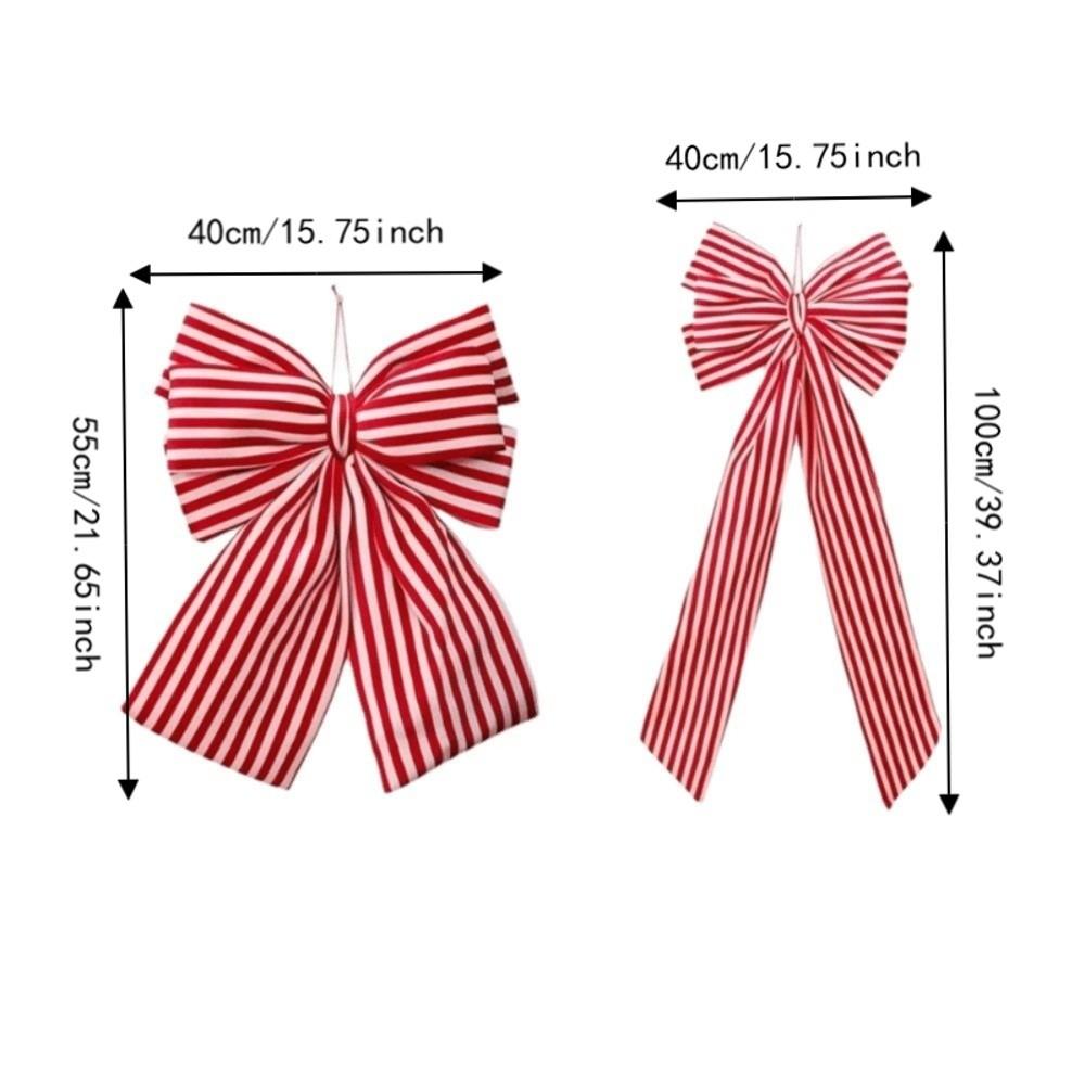 Stripe Christmas Tree Topper Bow DIY Christmas Wreaths Bow Tree Bow with Long Tails  Home Decor