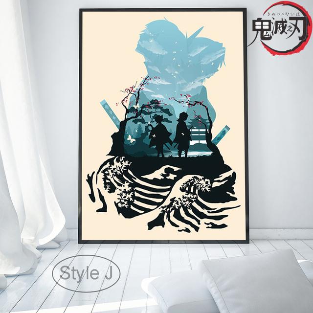 Anime Demon Slayer Poster Wall Art Canvas Painting Tanjirou Inosuke Zenitsu Print Picture Home Bedroom Living Room Decor Cuadros
