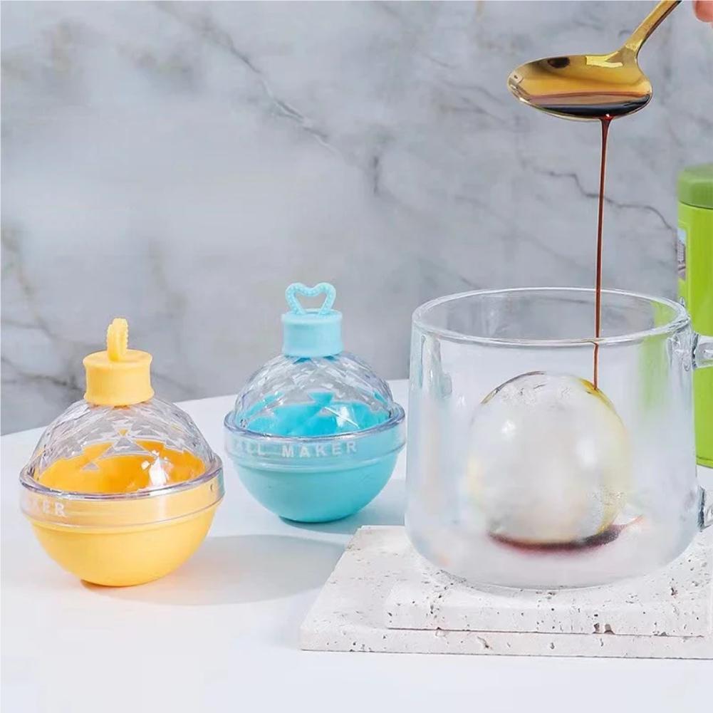 Ice Cube Mold Round Ice Hockey Premium Silicone Ice Sphere Molds Seamless 2.5in Ice Balls Kitchen Must-Have for Chilled