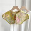 42*43cm Print Flower Sunscreen Shawl Scarf Decoration Fake Detachable Collar Protect Neck Shoulder Women Girl Dress Accessories