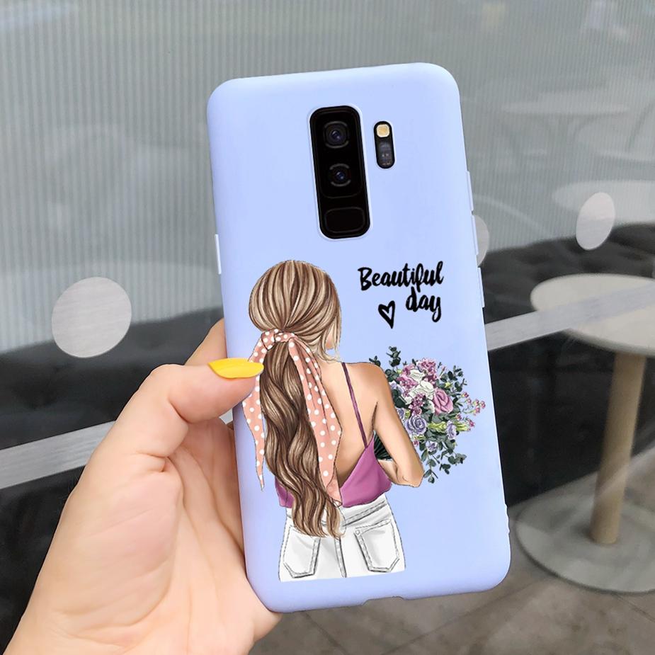 For Samsung Galaxy S9 S9+ Case Cute Fashion Cartoon Girls Cover Silicone Soft TPU Phone Case For Samsung S9 Plus S9+ Fundas Capa