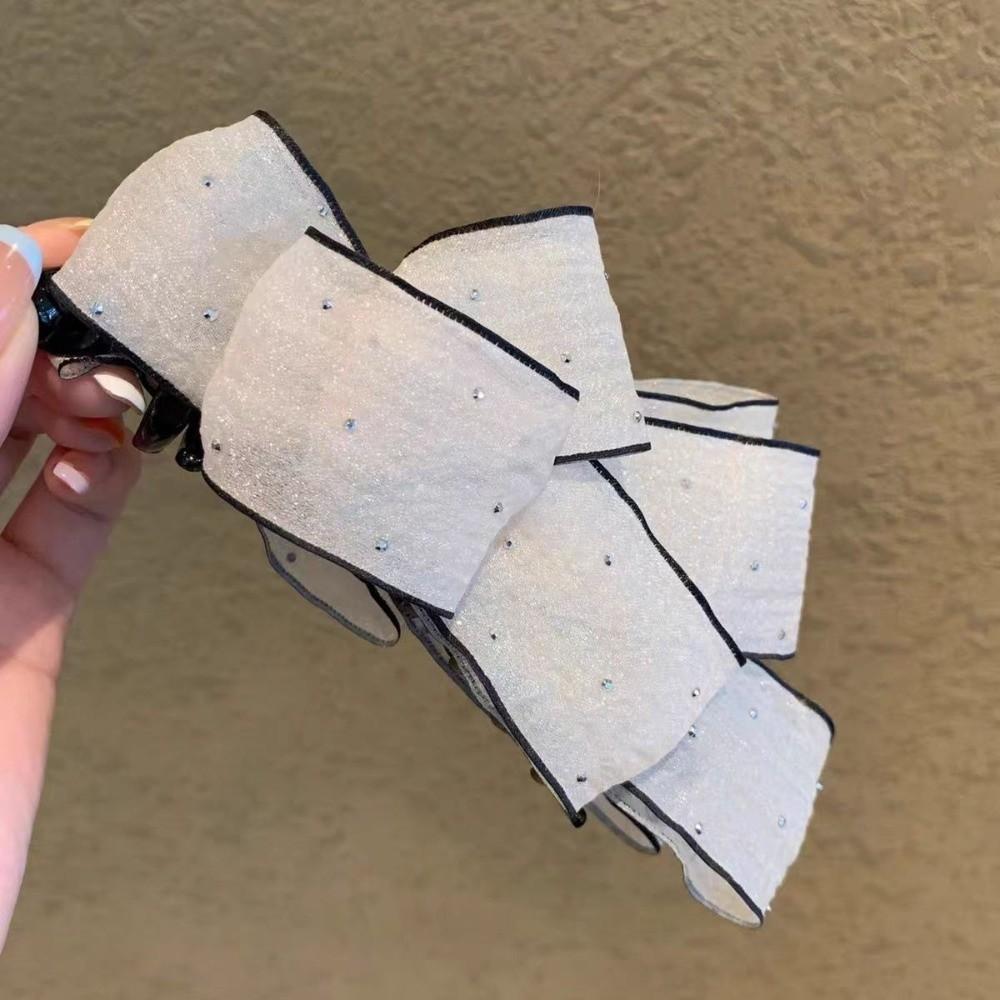 Mesh Tulle Bow Banana Clip Sweet Cute Bow Ponytail Clip Bowknot Hair Clip  Women Hair Accessories