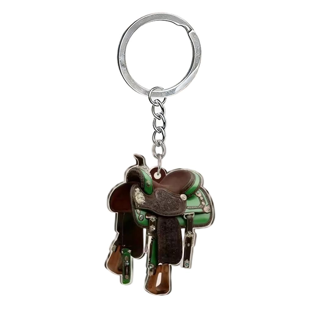 Stylish Acrylic Horse Saddles Keychain For Car Mirror Decoration Hanging Ornament Gift Home Decors And Locker Use