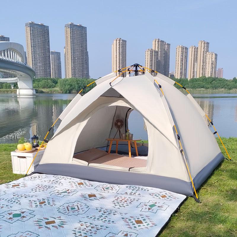 Schnell aufzubauendes Outdoor-Campingzelt für 2-4 Personen, Sonnenschutz, Einfacher Aufbau