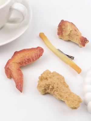 1pc Personality Internet Celebrity Ins Side Clip Simulated Food Play Funny Fried Chicken Leg Hair Ornament Clip