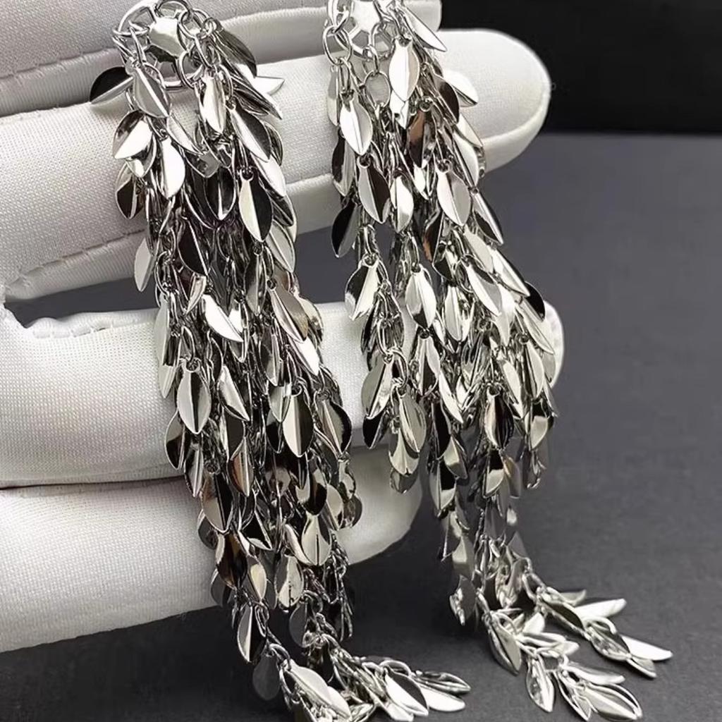 High-end Wheat Ear Gold-tone Luxury Earrings for Evening Parties