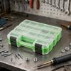 Portable Tool Box Organizer 34 Compartment Double Sided Storage Case for Drill Bits Bolts Nuts Screws Hardware Small Parts