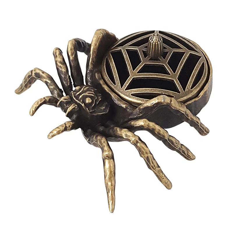 1pc Portable Alloy Retro Spider Auspicious Cloud Incense Tablet Burner Fragrance Chip Burner Halloween Decor (Without Incense)