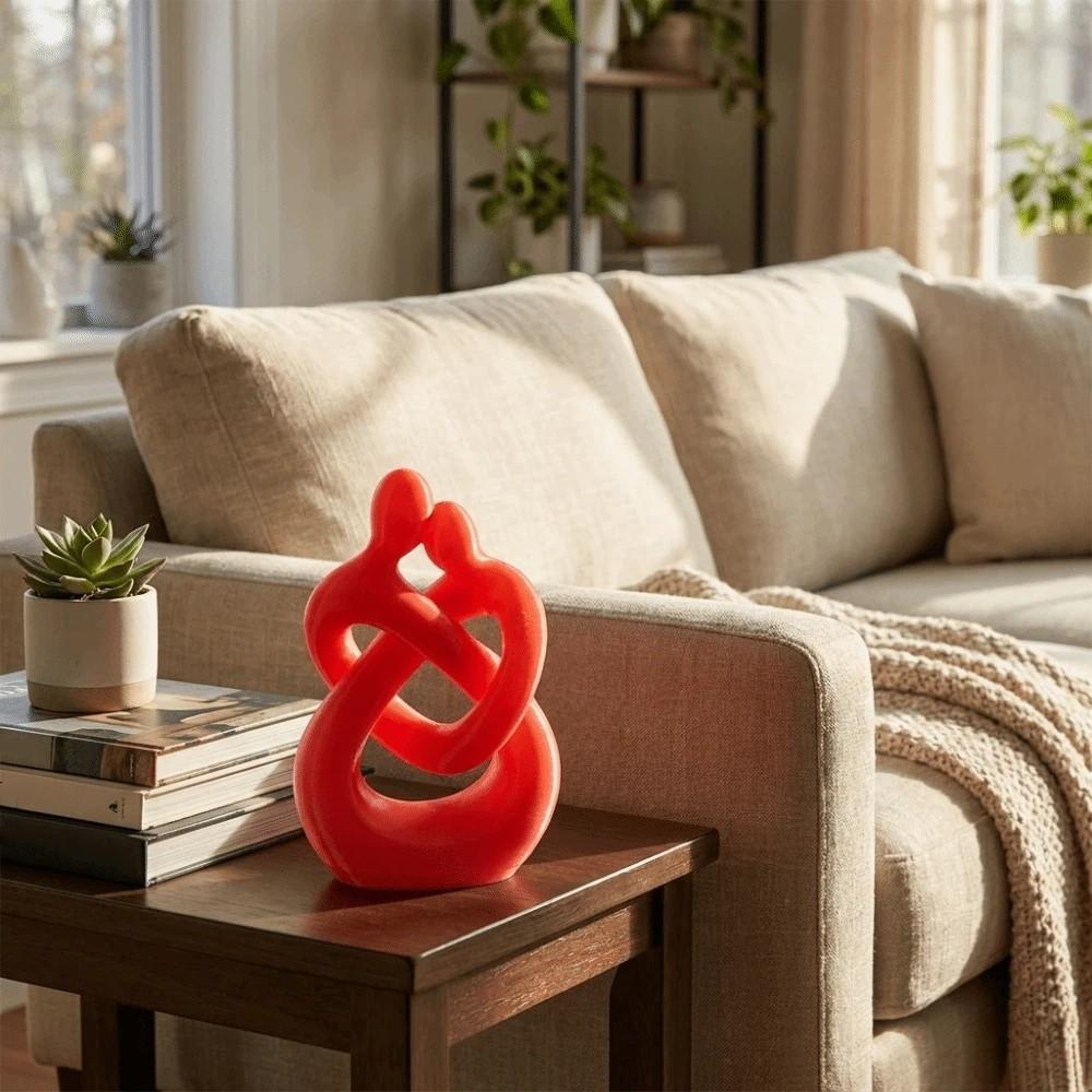 Romantic 3D Printed Figure Abstract Design Couple Embracing Sculpture Couple Ornament  Art Display