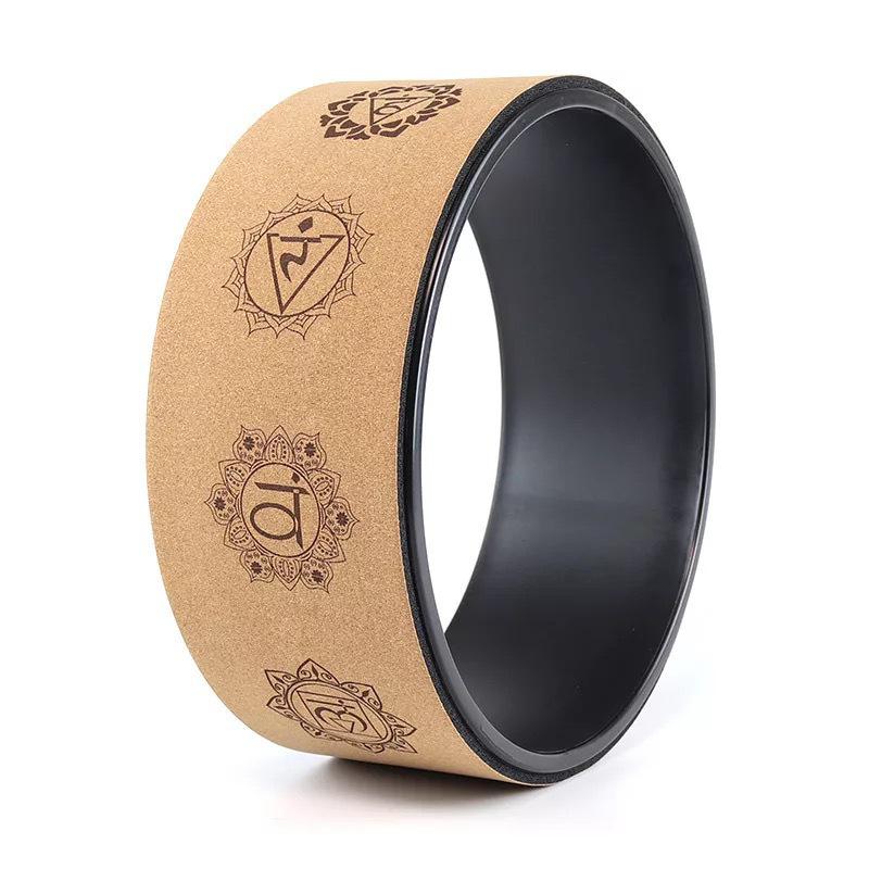 Yoga Wheel Shoulder Opener & Backbend Ring - Cork Pilates Circle for Flexibility & Fitness