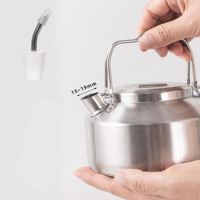 Kettle Spout Lid with Cleaning Brush Dust Canister Replacement Pourer for Hiking