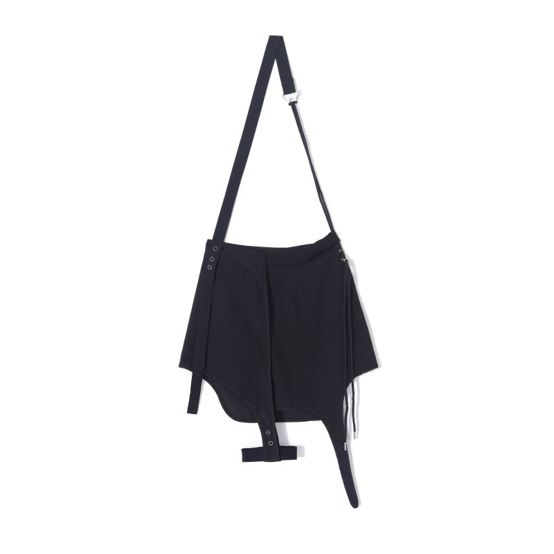 

2024 Summer Women s Personality Asymmetric Shoulder Strap Skirt Asymmetrical Leg Ring Sexy High Waist Skirt Black S