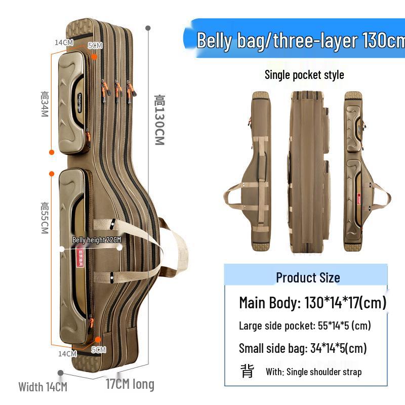 

Багатофункціональна сумка для риболовних вудилищ великої місткості - Потовщена, Легка, Конструкція з великим животом, Сумка для рибальського спорядження