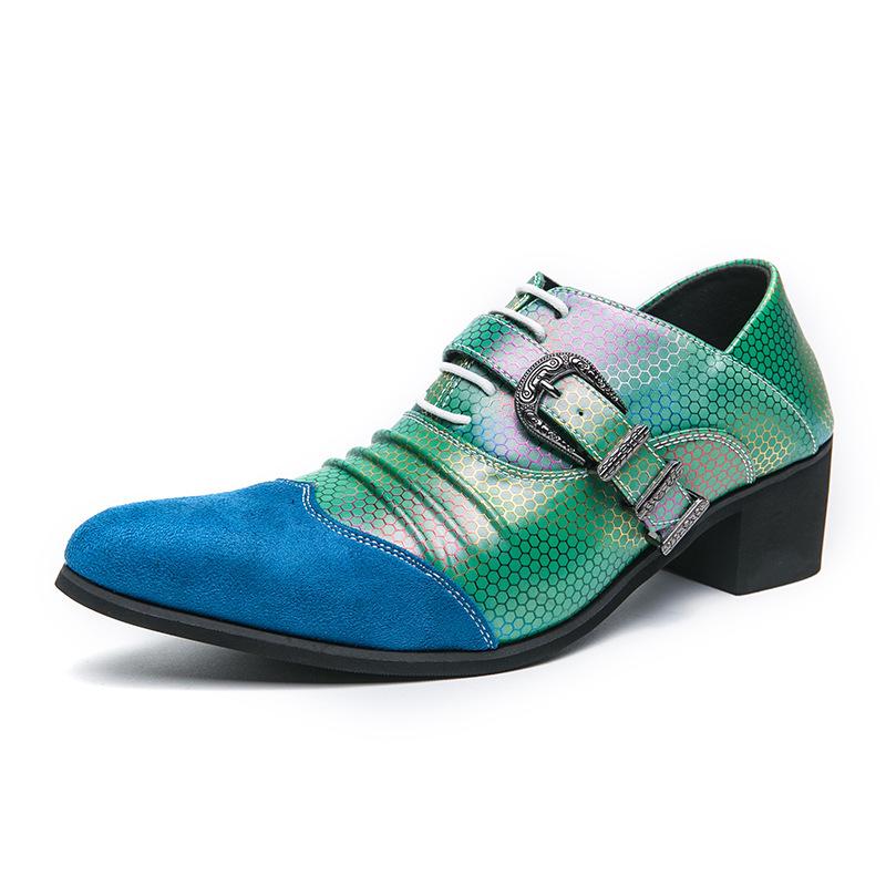 Men s Large Size Leather High Heel Pointed Toe Shoes - Stylish, All-Season Business Casual Footwear 40