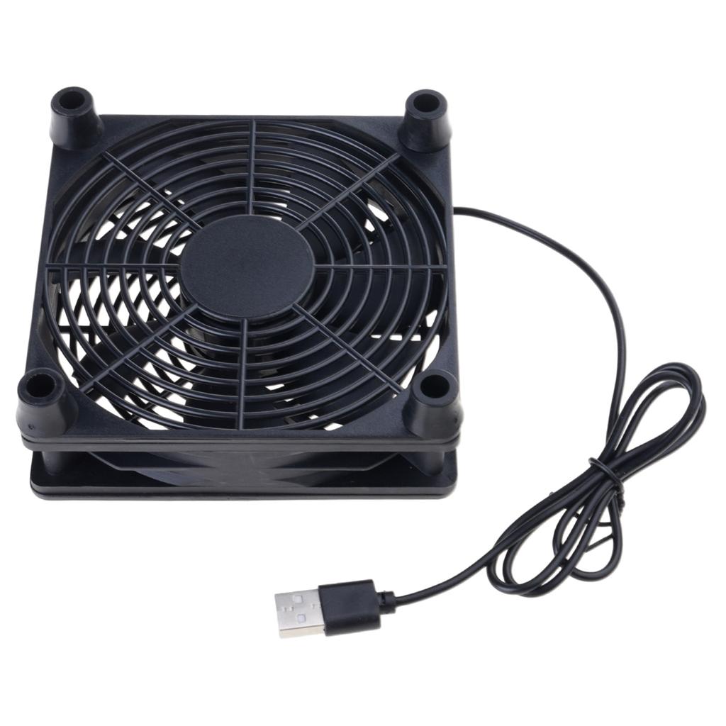 DC 5V USB Powered Router Fan Heat Dissipation Stents PC Cooler TV Box Wireless Cooling 120mm with Protective Net Qui