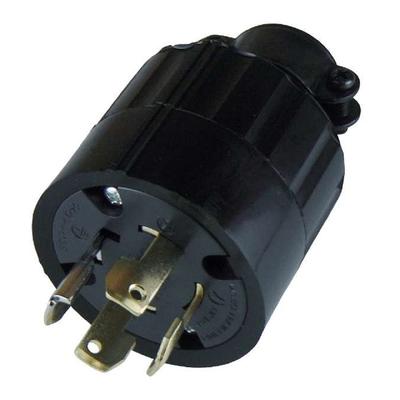 American Electric 4322R Hook-Type Rubber Plug, Grounded, 3P, 30A, 250V