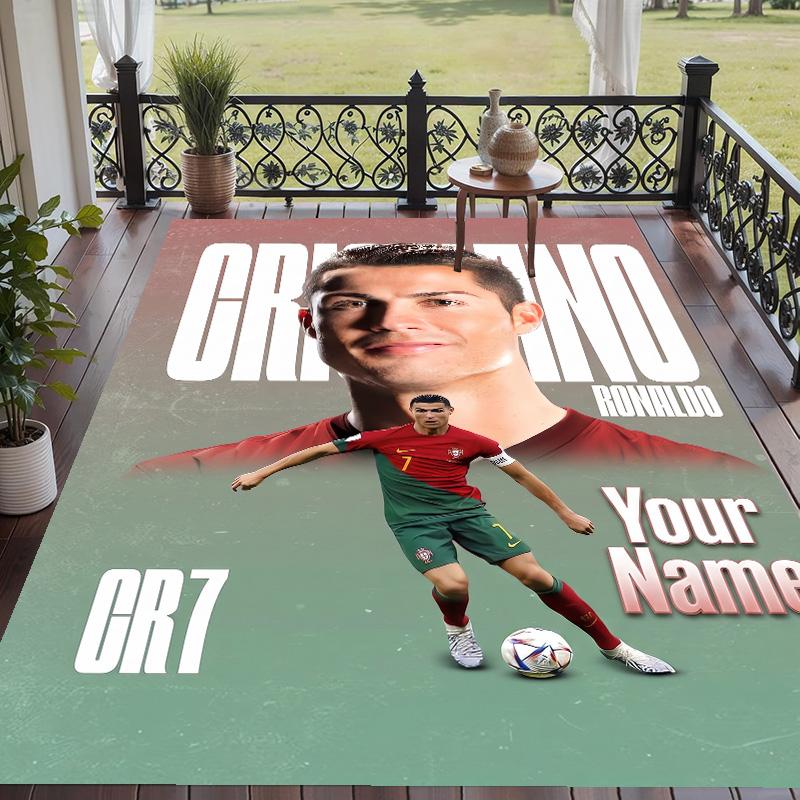 Custom Text Printed Rug Cristiano Ronaldo Non Slip Floor Carpet For Home Room Decor