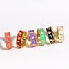 Boho Vintage Emaille Mehrfarbige Blumenringe für Damen Trendige Ästhetische Drip Offen Verstellbarer Gänseblümchenring Modeschmuck Mädchen Geschenk