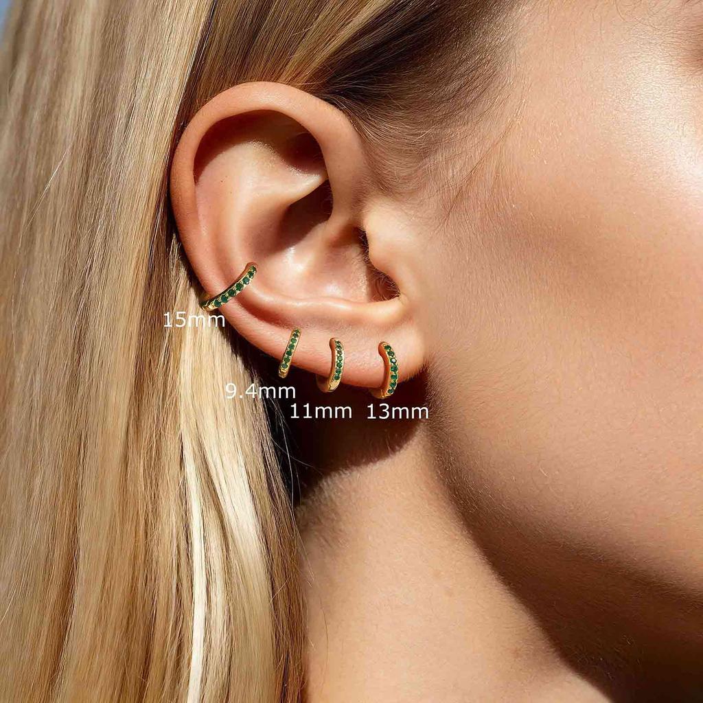 Exquisite Minimal Cubic Zircon Hoop Earrings, Metal Small Huggie Earrings for Women, Hypoallergenic Fashion Piercing Jewelry