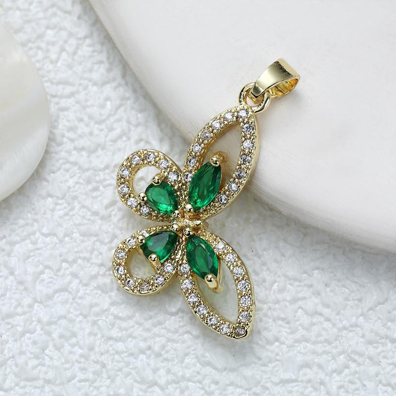 Επίχρυσωμένο Χάλκινο Κρεμαστό Πεταλούδα με Ζιργκόν για DIY Κοσμήματα