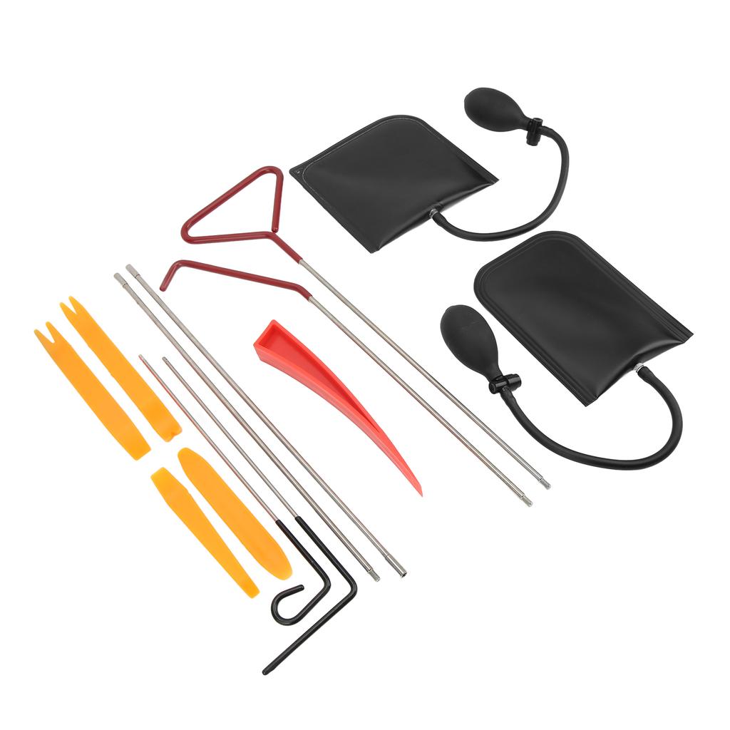 13Pcs Set Car Door Open Pry Tool with Long Reach Grabber Wedges Inflatable Shim Bag Auto Trim Removal Installer