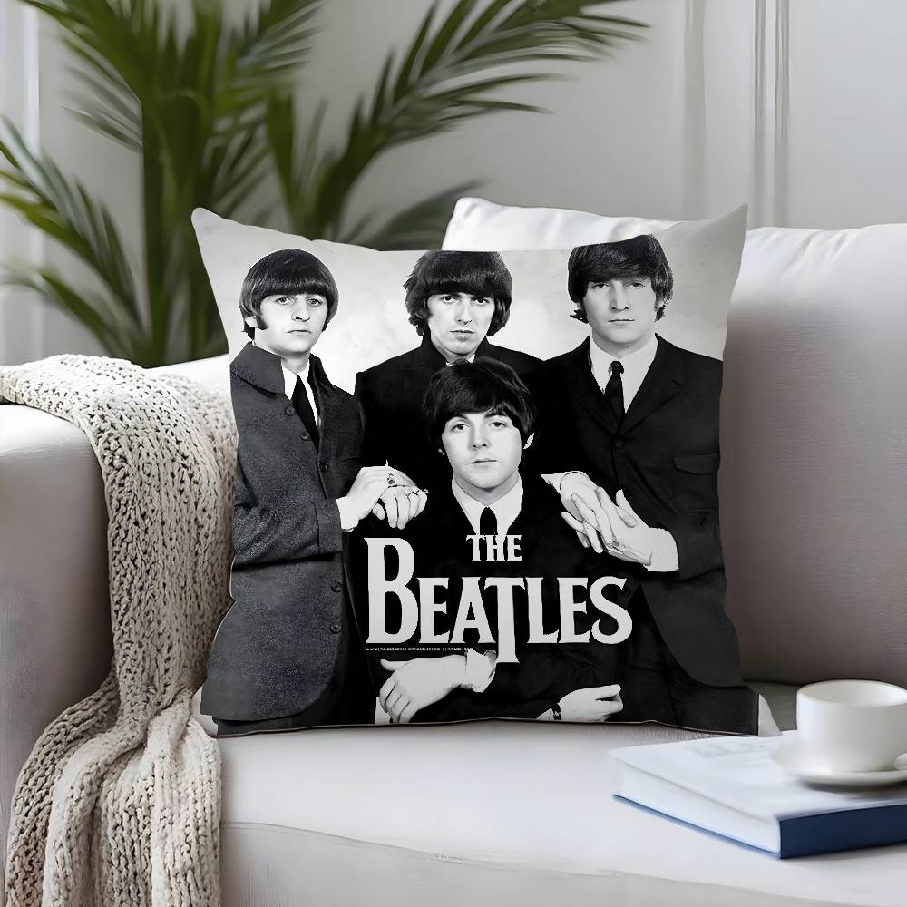 The B-beatleS-Band Pillow Case  Plush Fabric Soft  Pillowcase Double Sided Print Cushion Cover Household Gifts