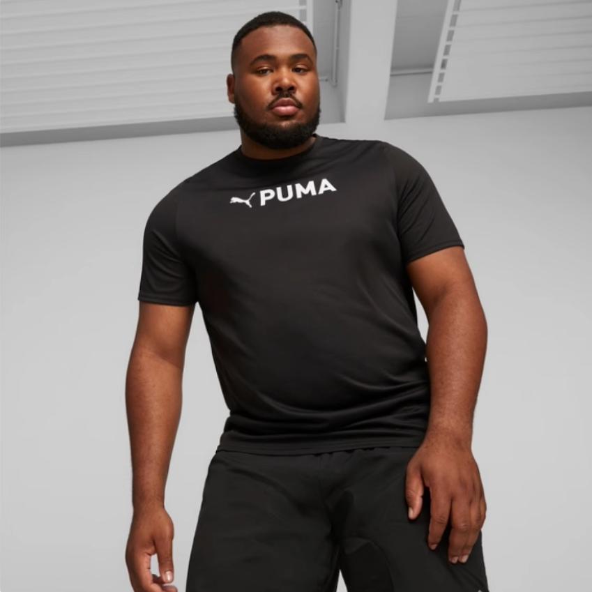 Puma Fit Ultrabreathe Letter Logo Print Round Neck Short Sleeve T-Shirt Men Tops Black 523841-01