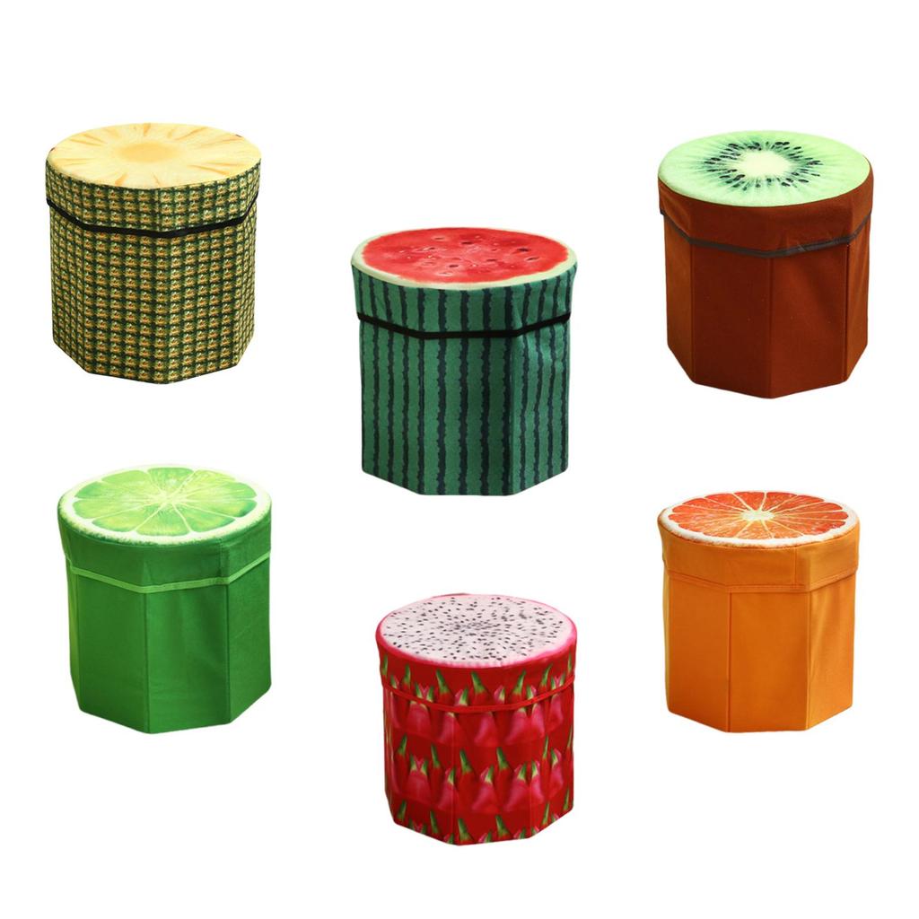 Folding Storage Ottoman Toy Storage Box 11.42x11.42x11.81inch Footrest Funny