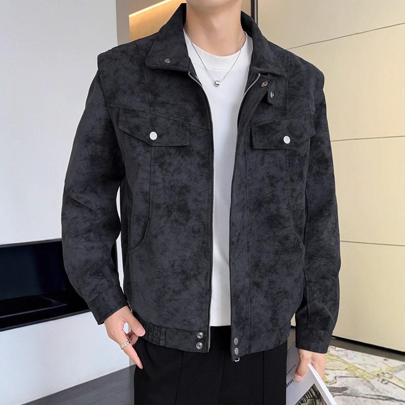 Autumn Lapel Jacket Mens Coat Latest Coat Top Outer Comfortable Fit Youth One Tone Leather Jacket